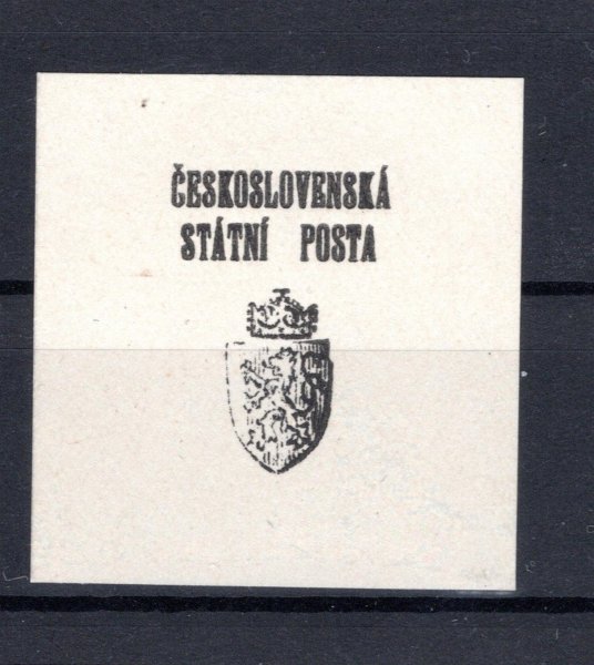 Původní návrh na  Pražský přetisk s korunkou nad znakem na lístku papíru - blíže monografie díl I- str.65 obr.93  vzácné 