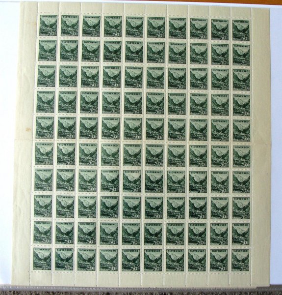 106 , 109 TD II , 110 2 x Arch - Tatranské veliký formát, kompletní archy 100 - kusové, katalog min. 75 euro, posunutá moletáž nepočítana 