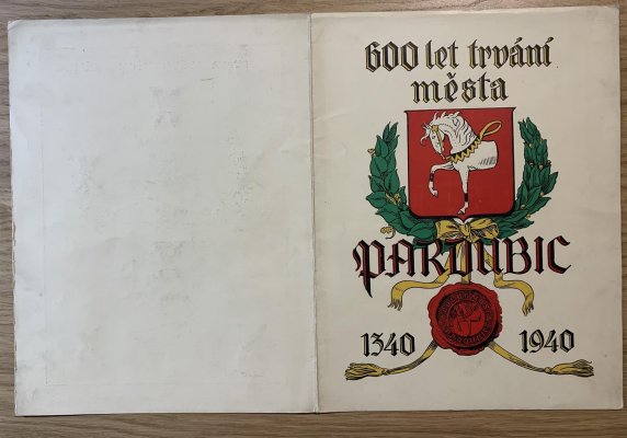 Pamětní list Pardubice 600 let - razítko 7.IX.40