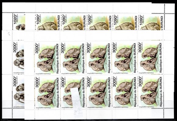 Burundi - Mi. 2078 - 81 Klb, fauna - opice, hledaná kompletní svěží řada , kat. 95,- Eu