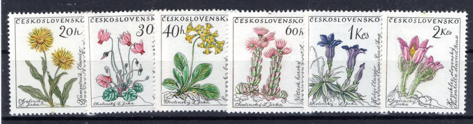 1148 - 1153  ; Květiny 8 x  základní série - kat. cena 960  Kč  ( vyobrazena jen jedna, aukcí je součásti uvedený počet ) 