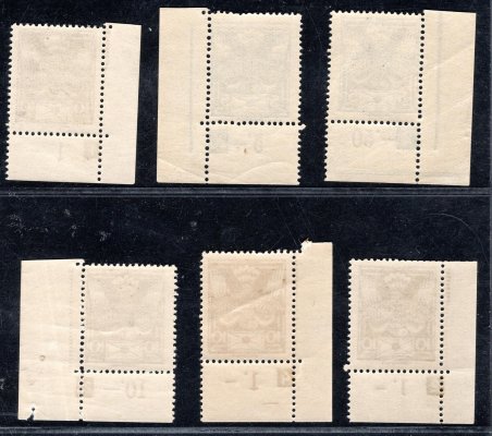143 - 146, sestava rohových známek s DČ, zajímavé, 
