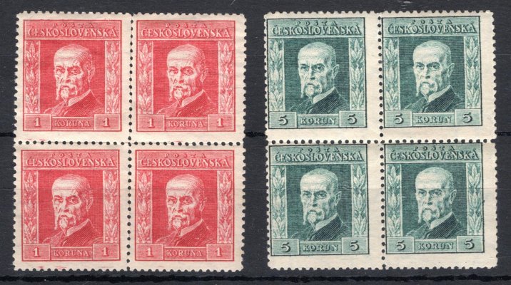 190 a 193, P 5, typ I, TGM, 4 bloky - chatrná perforace 