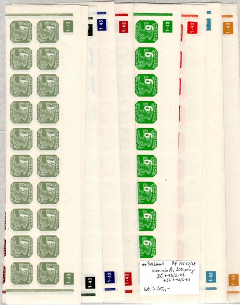 NV 10 - 18, novinové, 20-ti pásy, ochranný rám A, DČ 1-43, 2-43 -5 h DČ  3-43/6-43, kat. 3300