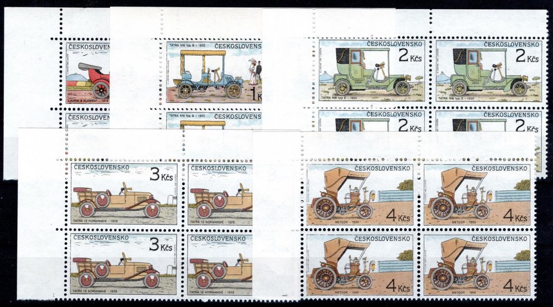 2831 - 5, historické automobily, rohové 4 bloky