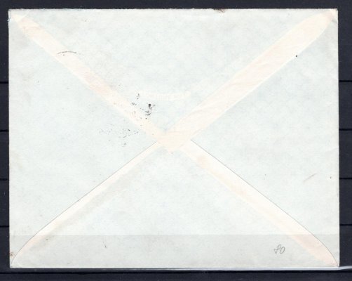 firemní dopis vyplacený známkami 11 B, 154, 157, raz. Ústí nad Orlicí, adresovaný do Švýcarska