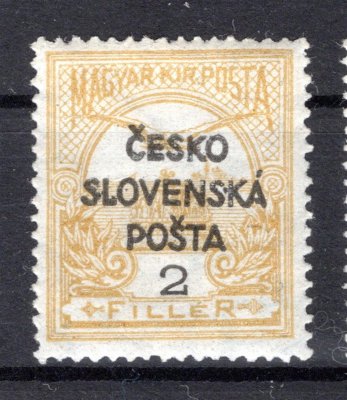 RV 133,  Šrobárův přetisk, Turul, žlutá 2 f, zk. Mr