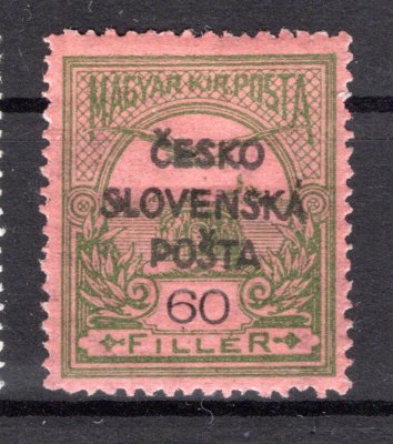 RV 136,  Šrobárův přetisk, Turul, zelená 60 f, zk. Mr
