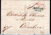 Skládaný dopis z roku 1846, modré razítko BRUNN- 25.FEP ( převrácené 25) - plus červené FRANCO