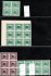 sestava bloků hradčanských známek , HZ  13 3/4 : 12 1/2, přetisk SO 1920, včetně rohového 9-ti bloku 4 A STs, tmavě zelená,  zk. Gi, hezké