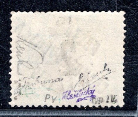 127 Py typ IV, vzácná průsvitka y doprava -  rok 1908 - 1909   ! - doplatní černá čísla, 2 f, svěží původní lep ( u černých čísel výjimečné)  s drobnou vadou lepu , zkoušeno Lešetický, Hirsch, Tribuna ,Vrba  a atest Vrba, zcela minimálně vyskytující se 2 f v hledané průsvitce ve velmi dobré kvalitě !  - krásný exemplář ve výborné kvalitě  velmi vzácné známky ! poprvé v aukci 