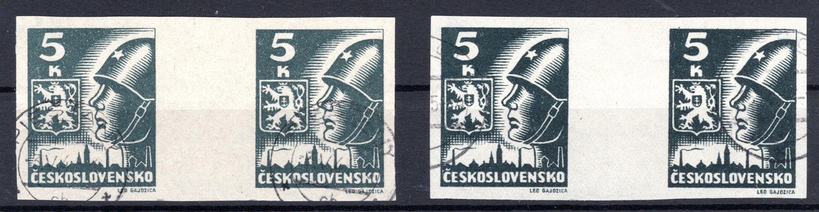 355 + 355 a Ms (2), tm. šedá a šedočerná, kat. 1700,-