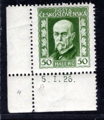 188 B, P 4, neotypie, zelená 50 h, rohová s DČ 5.I.26 , zk. Gi