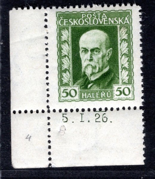 188 B, P 4, neotypie, zelená 50 h, rohová s DČ 5.I.26 , zk. Gi