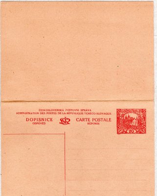 CDV 21, 20+ 20 Hradčany, karmínová, dvojitá přeložená celina