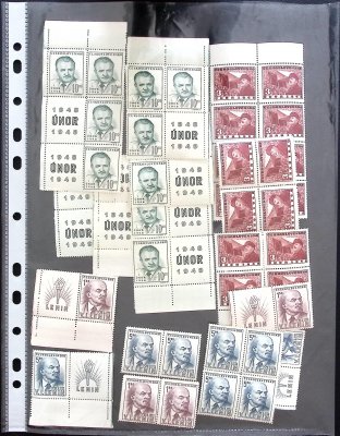 438 - 9, 484, 485 - 9,490-1,498 - 9, 500- 1, sestava bloků, známek, kupónů, 500  vynechaný PO,  501- včetně VK, zajímavé