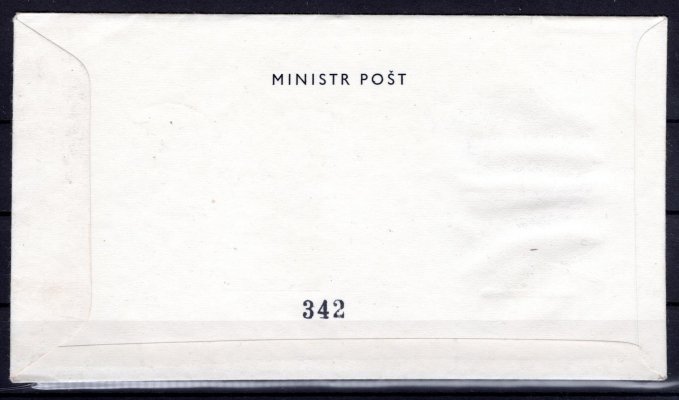 450 - 2, FDC, sv. Vojěch, ministerská, kresba modrá, č. 342, hledané