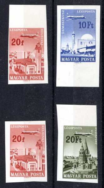 Maďarsko - Mi, 2315 - 16 B , 2 x 2280 B, leteckě. většinou krajové, , 1 x horší střih, kat. 1100 Eu, hledané