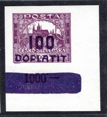 DL 27, doplatní, rohová, s počítadlem, ZP 100. fialová 100/1000, tmavý modrofialový odstín !