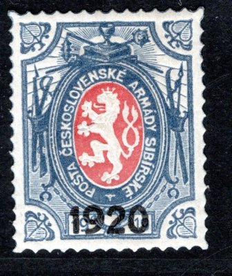 PP 6 Typ I , malá šavle, 1 R modrá, přítisk 1920, zk. Ma