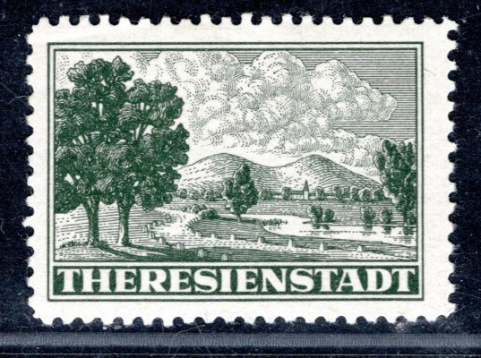 Pr 1A, Terezín, balíková připouštěcí známka, zelená