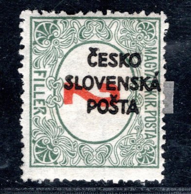 RV 155, Šrobárův přetisk pootočený - svislý, doplatní 2 f, zk. Gi