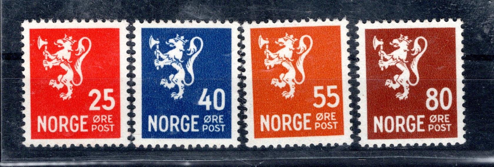 Norsko - Mi. 319 - 22, výplatní, kompletní řada,  znak - lev