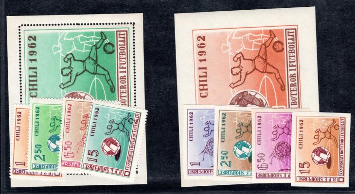 Albanie - Mi. 673 - 81, Bl. 11+12, Fotbal, Chile 62, kompletní, kat. 125,- Eu