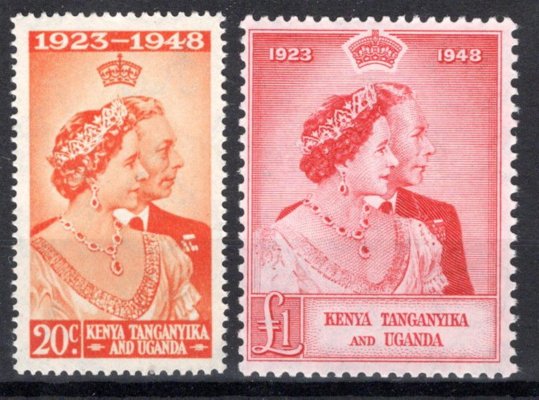 Kenya Tanganyika Uganda - SG. 157 - 8, Alžběta, stříbrná svatba