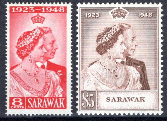 Sarawak  - SG. 165 - 6, Alžběta, stříbrná svatba