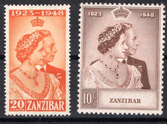 Zanzibar  - SG. 333 - 4, Alžběta, stříbrná svatba