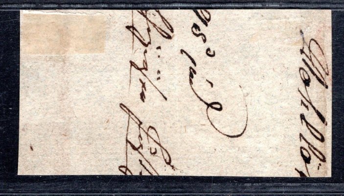 Francie - Mi. 17 a,  1 Fr. Napoleon na dekorativním výstřižku s rámečkovým razítkem "Afranchissement", hledaná a vzácná známka, katalog 4200,- Eu