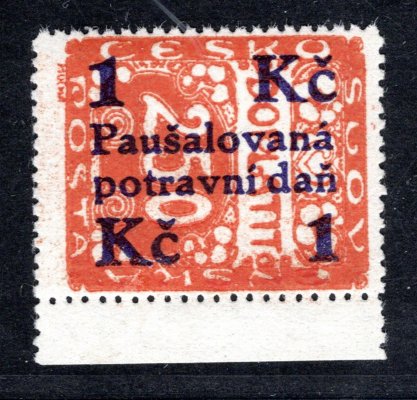 PD 3, potravní daň, krajová, obtisk !, 1 Kč/250 oranžová