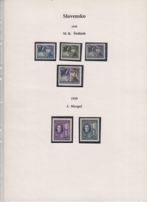 Generální sbírka známek  slovenského štátu v zasklených albových listech , bez přetiskové série, mírná specializace, různé průsvitky, desková čísla, aršík dětem, rohové známky - vše nafoceno - kvalita xx + zásobník se známkami slovenského štátu x/xx  