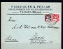 firemní R dopis do Švýcarska, vyplacený dvoubarevnou frankaturou Pof.158, 159, raz. Liberec 10/6/22, příchozí Basel