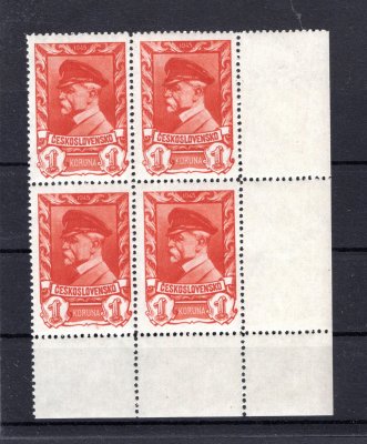 385 Moskevské ; 1 Koruna červená - pravý dolní rohový 4-blok s DV 99