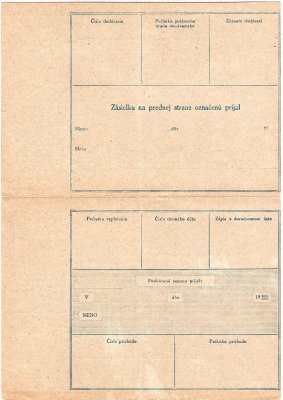 CDP 6C, dobírková poštovní průvodka, text slovenský, kompletní, kat. 5000, hledané