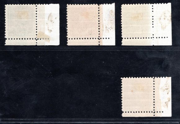 268 - 71, Tyrš, rohové s DČ 1 A - nečistoty na známkách 