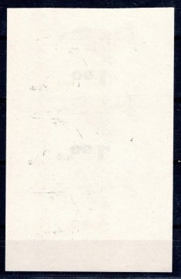 L 77, letecké, třípáska, zkouška tisku černé barvy na lístku papíru s lepem - z pozdější doby - stříhané 