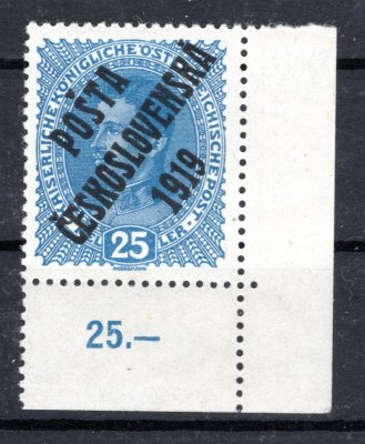 40, typ II, Karel, PDR s počítadly, modrá 25 h - rohový kus 