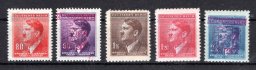 sestava 1945 - revoluční přetisky  na známkách A.H.