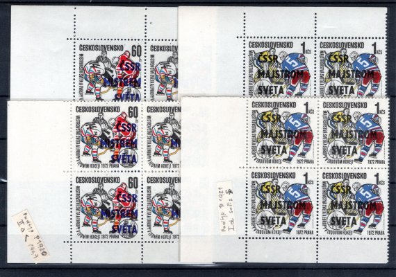 1961 - 1962; levé horní + dolní rohové 4 -bloky včetně DV