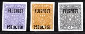225 x - 227 x U ANK ; Flugpost 1918 - nezoubkované Pofis 52 - 54 - kompletní série - hledané 