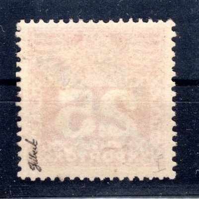 69 typ III - doplatní známka z roku 1908/3 -  25 h velké číslo - zkoušeno Gilbert 