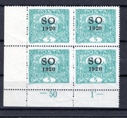 SO 3, typ II,  levý dolní rohový 4 blok s počítadly, modrozelená 5 h, dřívko