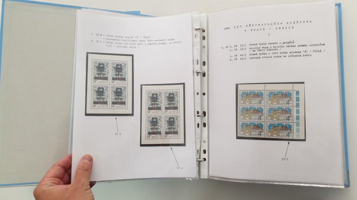 ČR 1993 - 1998 ; perfektně zpracováno a popsáno na listech ve dvou albech na listech, nafocena náhodná ukázka, nominální hodnota 18708 Kč, katalová cena více než 37 000 Kč - krásně popsáno 