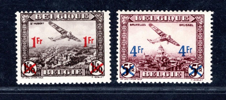 Belgie - Mi. 399 - 400, letecké, řada s přetiskem