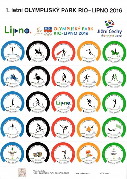 54; RIO - LIPNO - kompletní arch vlastní známky 