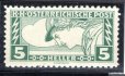 Rakousko - Mi. 220 C, řz 11 1/2 : 12 1/2, obdélník, zelená 5 h, vzácná a hledaná známka