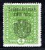 RV 39a,  II. Pražský přetisk, formát široký, papír žilkovaný, znak,  zelená 4 K, zk. Gilbert, Mrňák